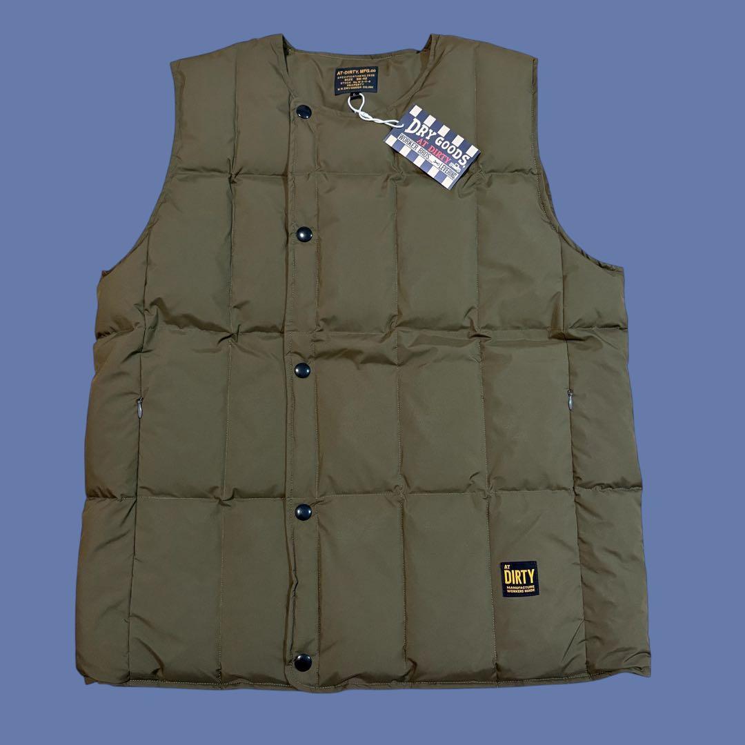 ★新品タグ付き★ AT-DIRTY カーキ　 ダウンベスト　キルティング
