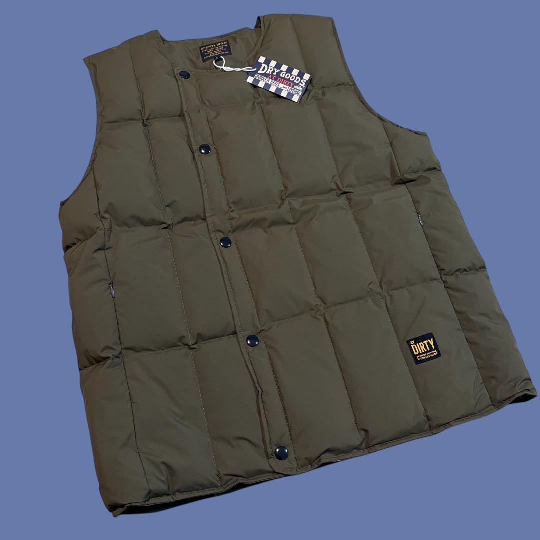 ★新品タグ付き★ AT-DIRTY カーキ　 ダウンベスト　キルティング