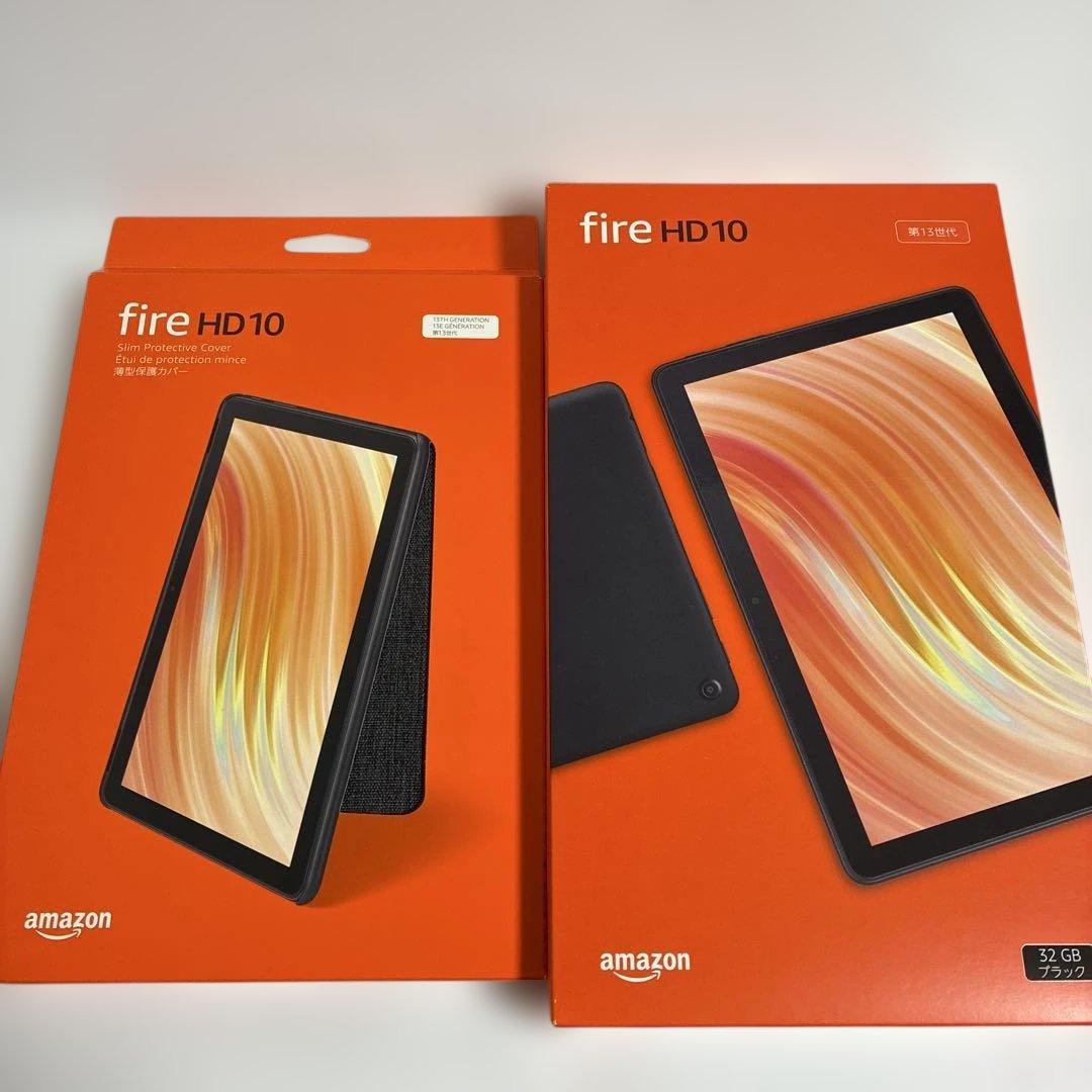 Fire HD10 タブレット 第13世代 32G ブラック 純正カバー付き