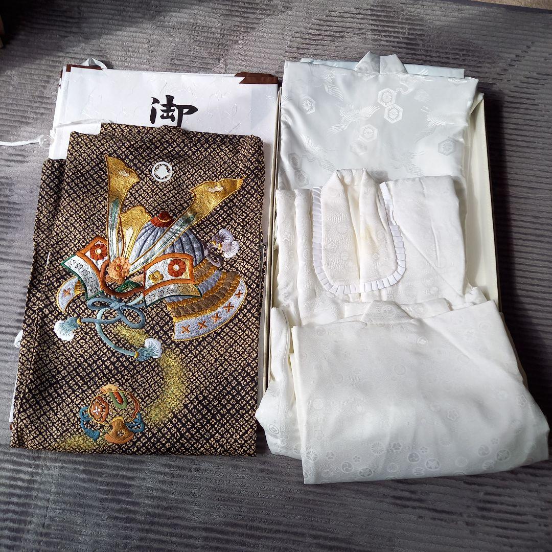 お宮参り　着物　男の子　産着　祝着　4点セット　正絹