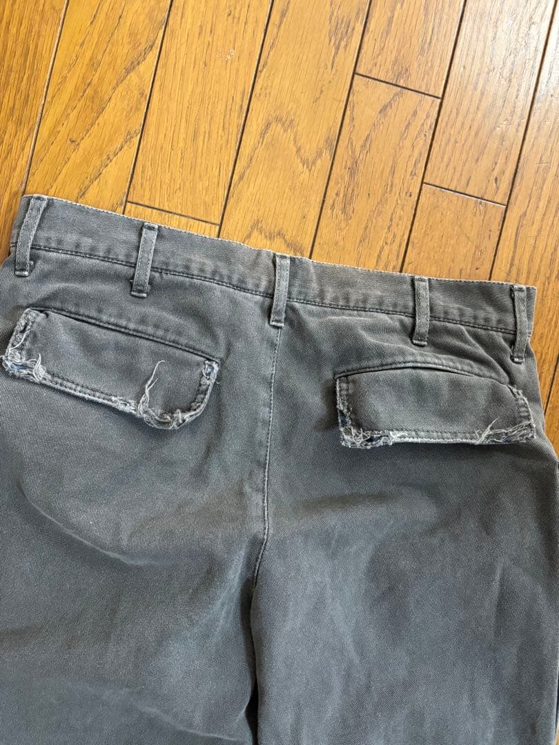 う*ぱ様 キミノリモリシタ　グレー 厚手綿カーゴパンツ ダメージ加工　kimin