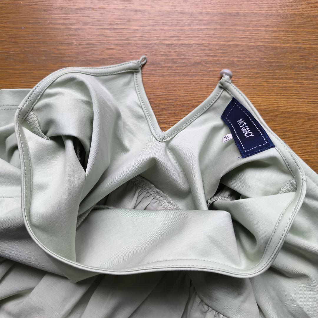 M'S GRACY カタログ掲載　24ss 刺繍入りチュニックカットソー　緑系