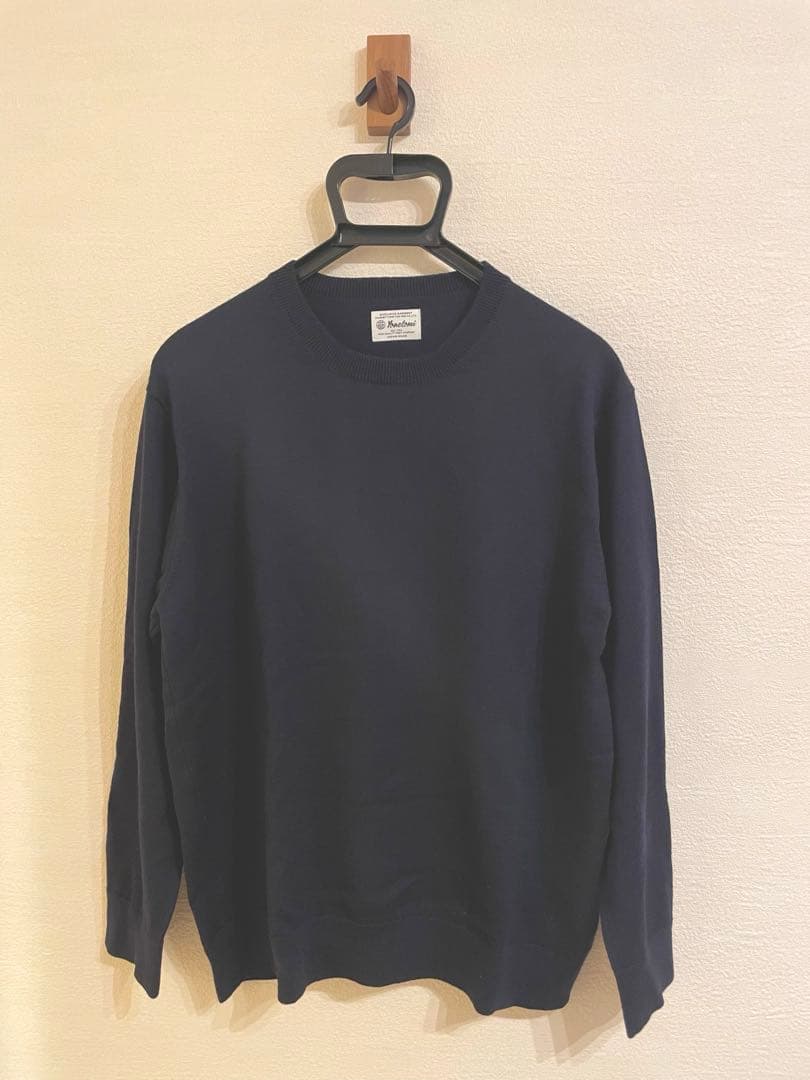【土日限定SALE❗️】極美品 Yonetomi クルーネックセーター ネイビー
