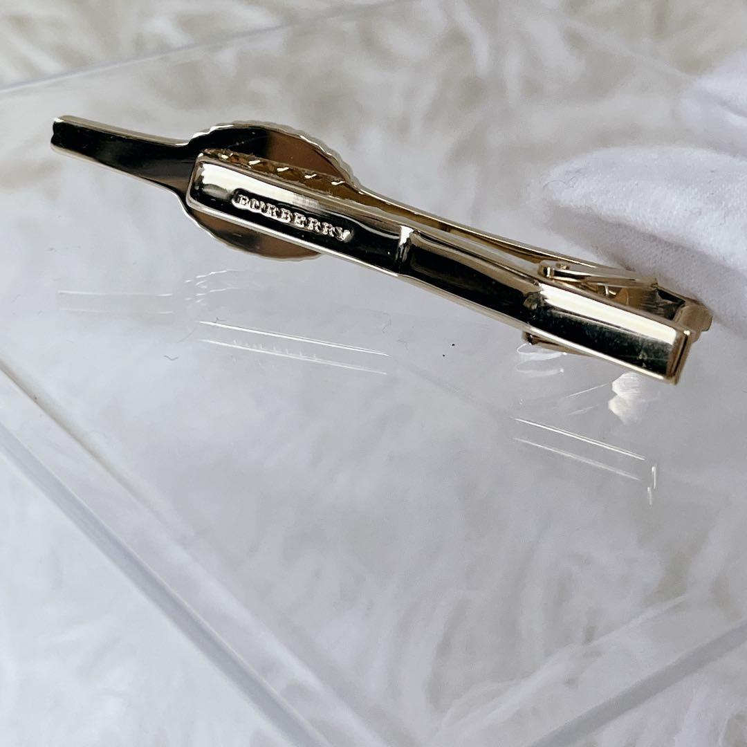 未使用級 BURBERRY カフスボタン タイピン セット シェル 白蝶貝