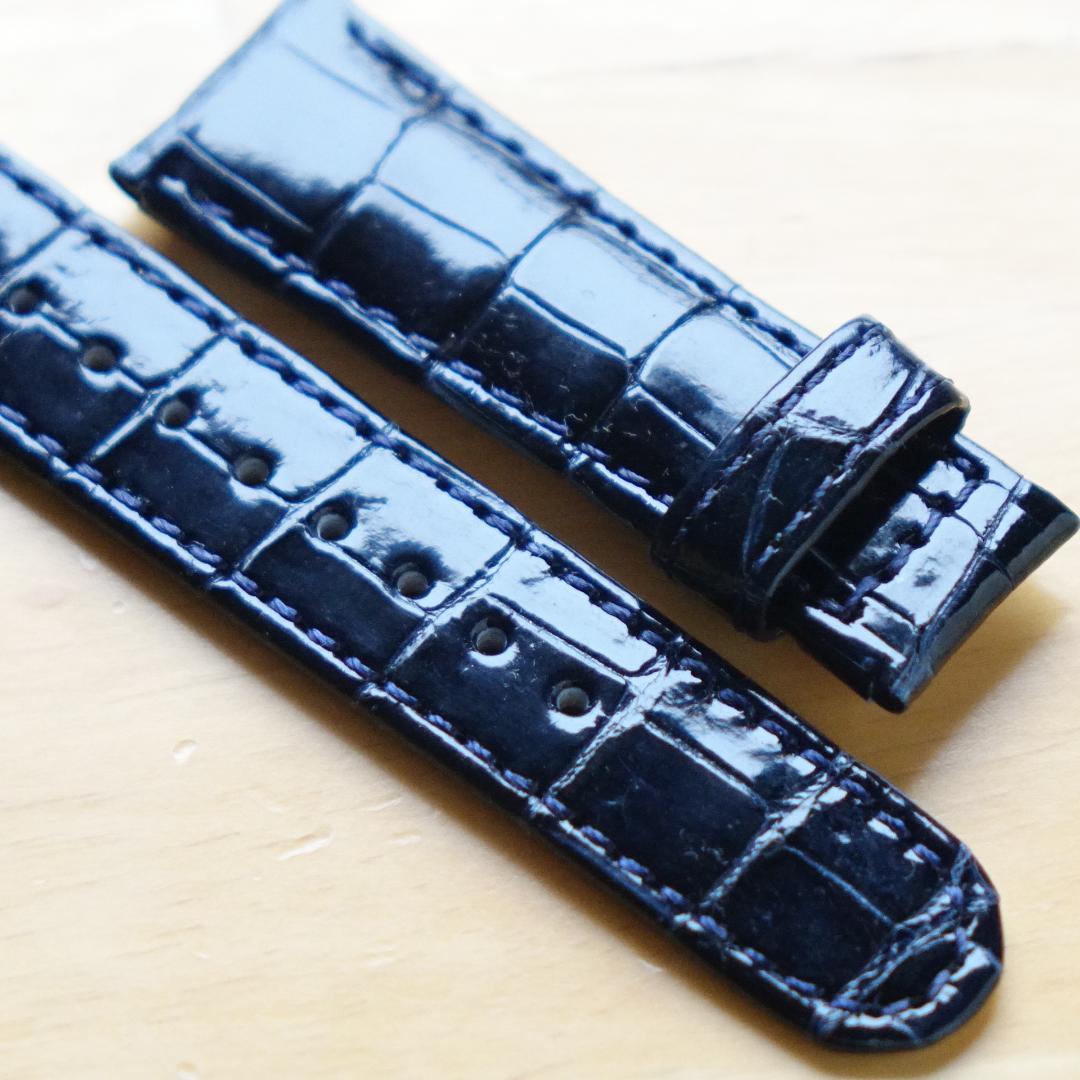 【新品未使用】Grand seiko 純正クロコダイル　ネイビー 竹符 19mm
