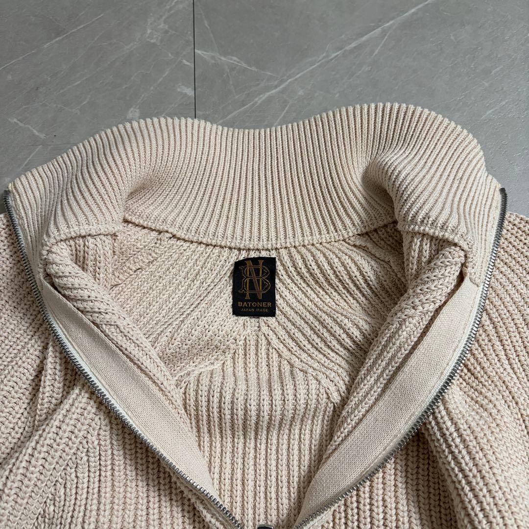 美品　BATONER バトナー　シグネチャー　ドライバーズニット　ダブルジップ