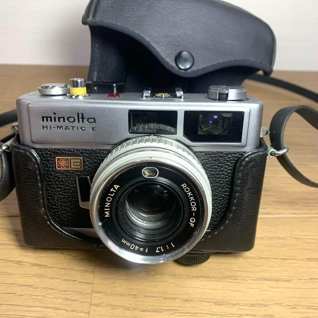 【動作確認、清掃済】minolta HI-MATIC E 皮ケース付き