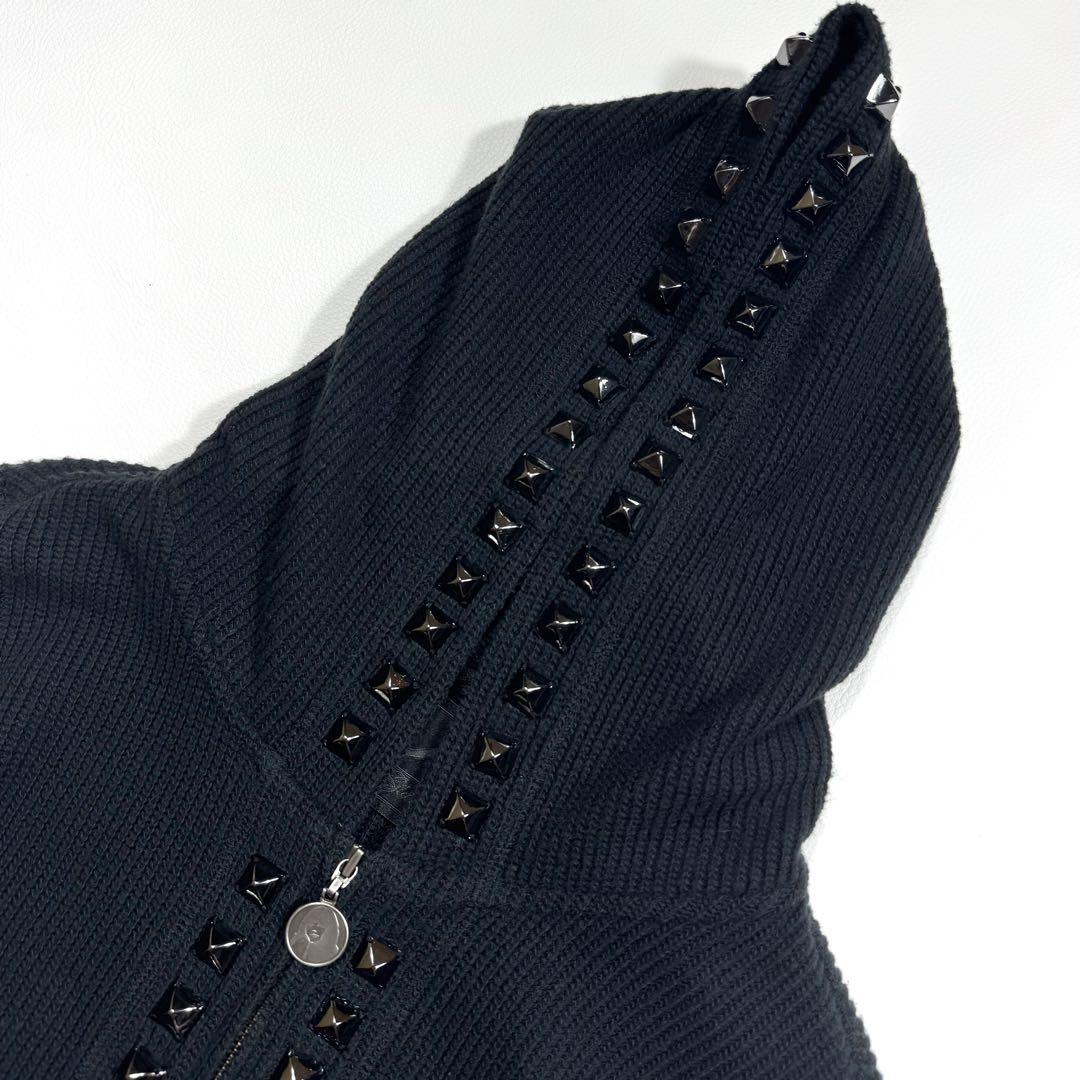 【希少】ヒステリックグラマー ニットパーカー スタッズ ヒスガール リブ Y2K