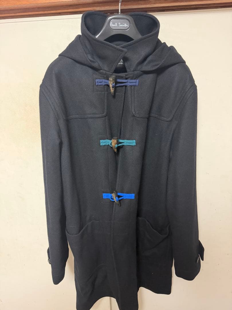 ポールスミス ロング ダッフルコート 黒　カラフル