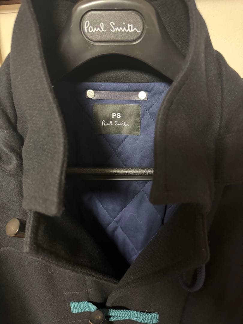 ポールスミス ロング ダッフルコート 黒　カラフル