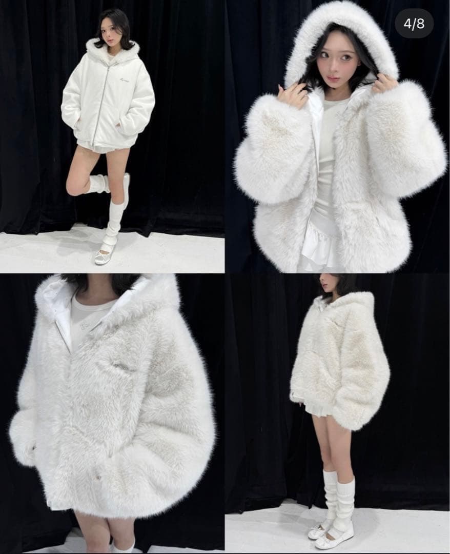 andwang kirakira 2way fur zipup (実物写真あり)