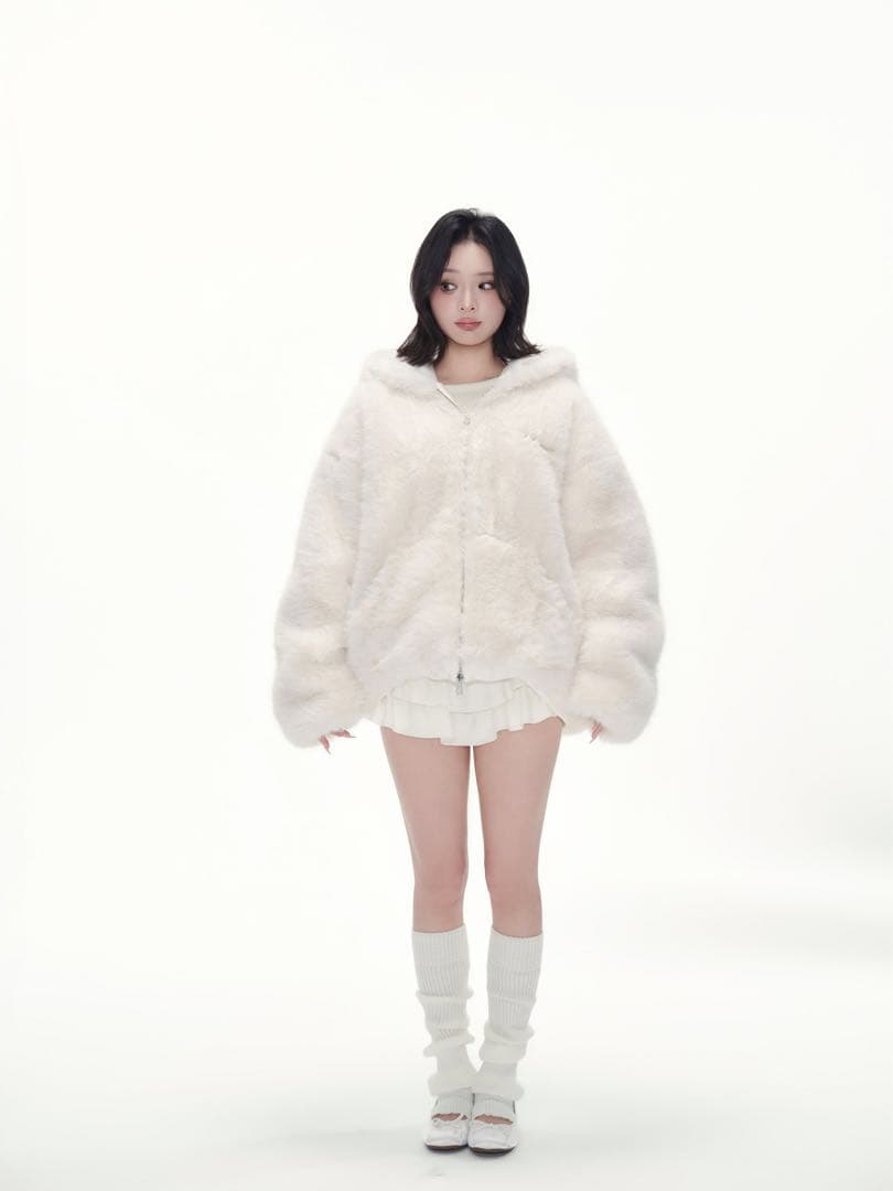 andwang kirakira 2way fur zipup (実物写真あり)