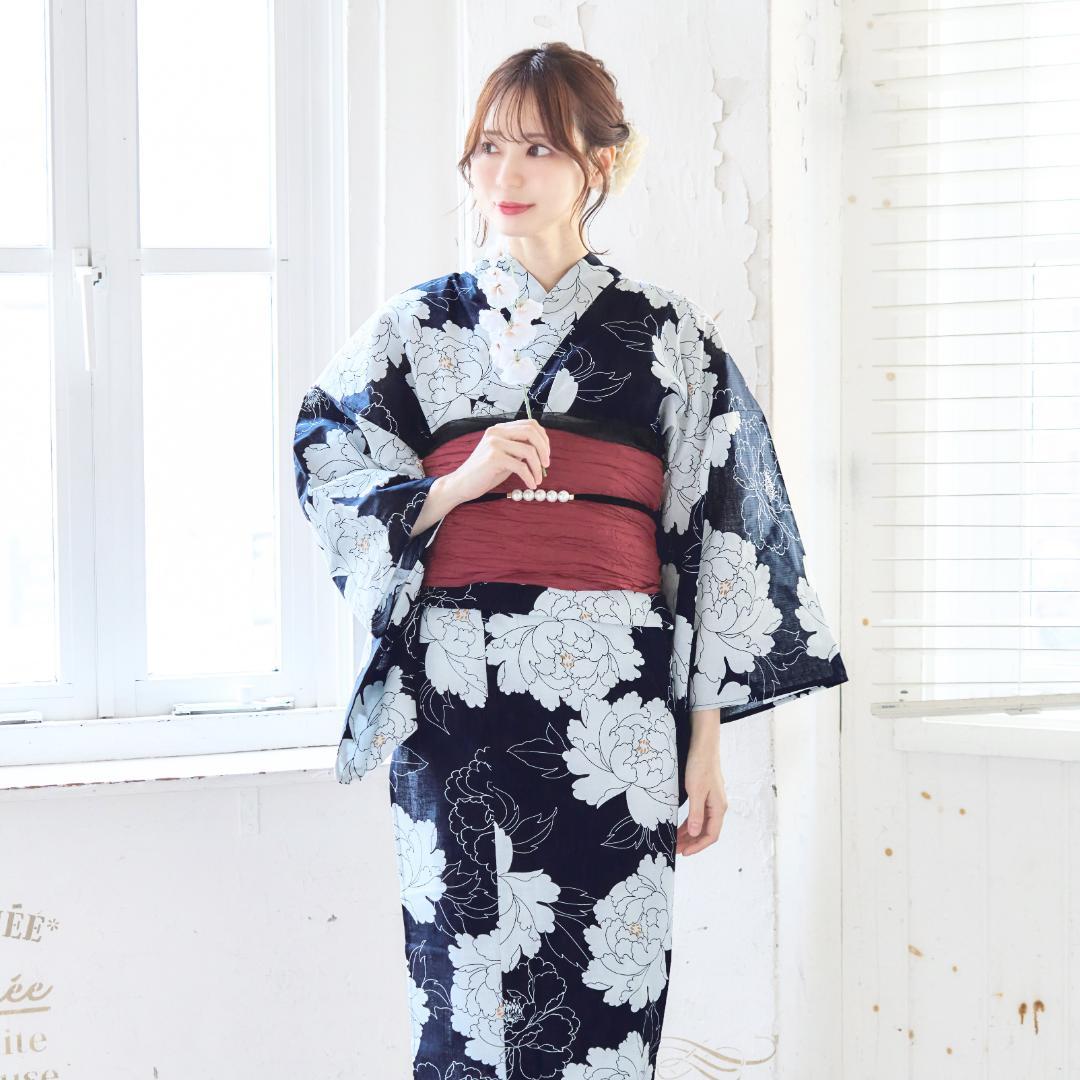 新品 浴衣 セット 浴衣セット ゆかた レディース 大人 白えんじ Y5-25