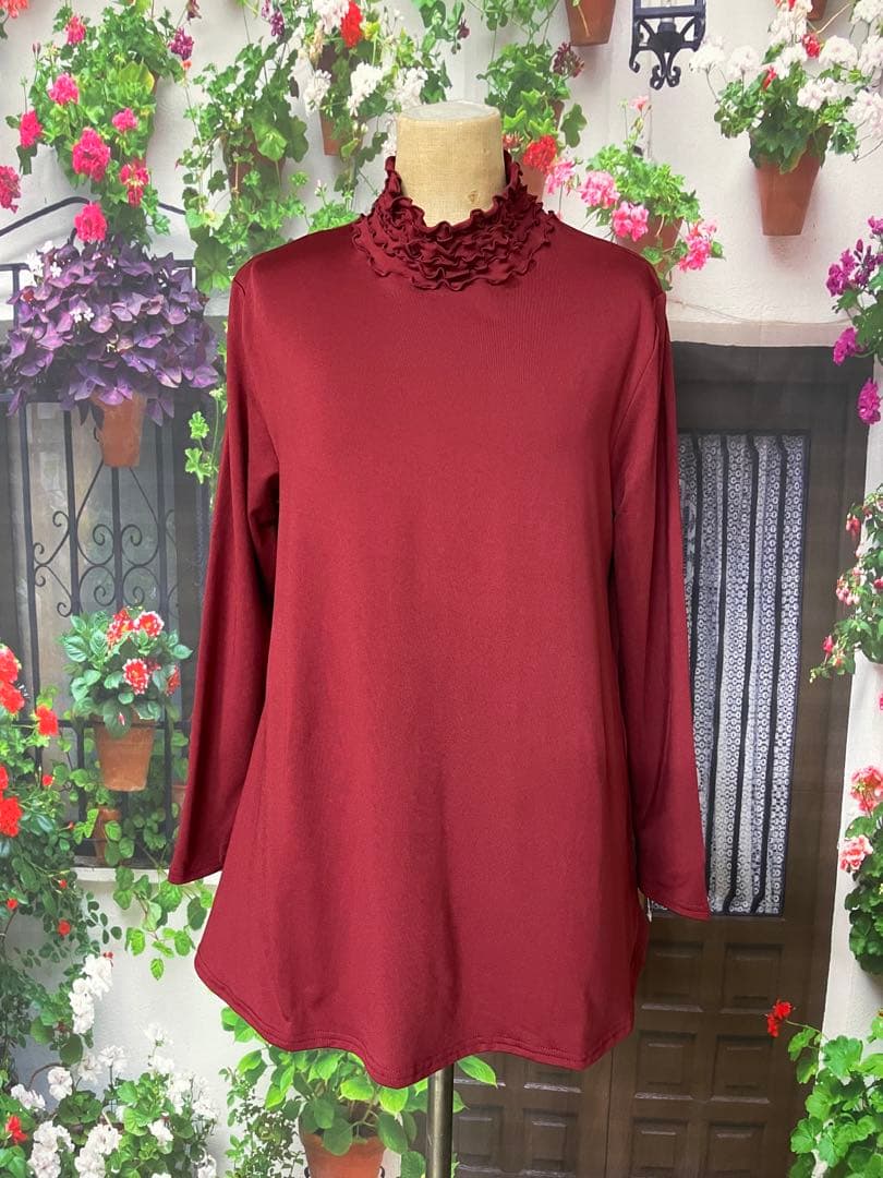 花245裏起毛AラインTU（ワイン・BK)/244かぐらやJK (CGY