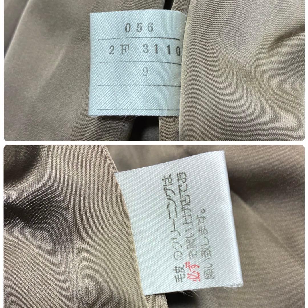 FARLON 毛皮　ファーコート　ミンク　ミドル丈　リアルファー　ブラウン