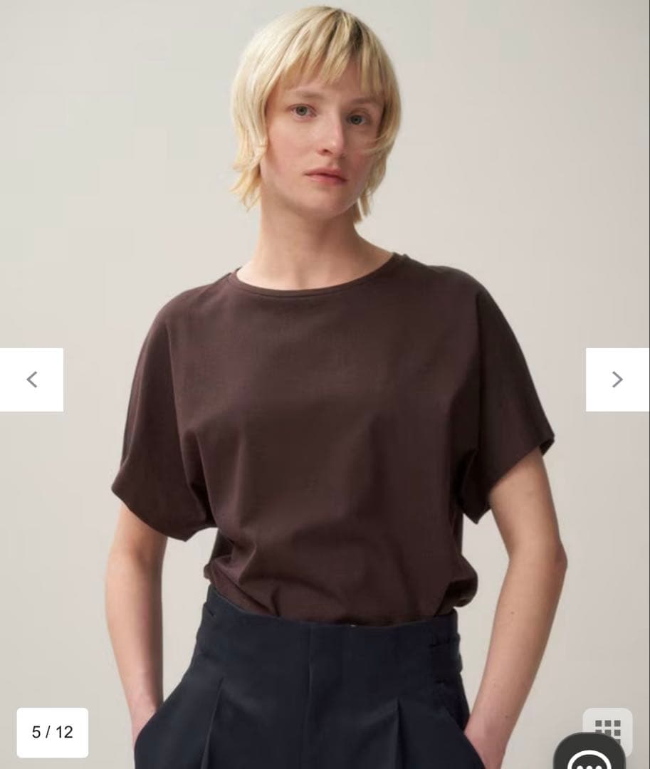 【定番/新品/14,300円】ATONキャップスリーブプルオーバー バーガンディ