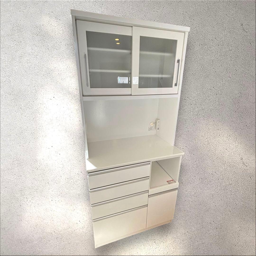 美品 たのめる便 ニトリ キッチンボード レジューム幅90 収納棚