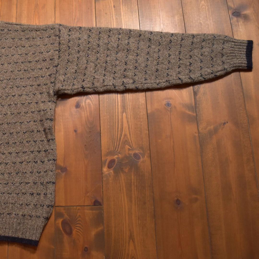 Woolrich バーズアイニットセーター クルーネック ブラウン