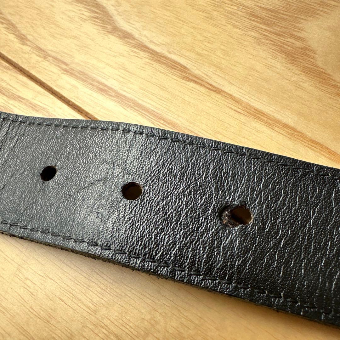 GUCCI ベルト　美品　ヴィンテージ　75 グッチ　黒　レディース　ロゴベルト