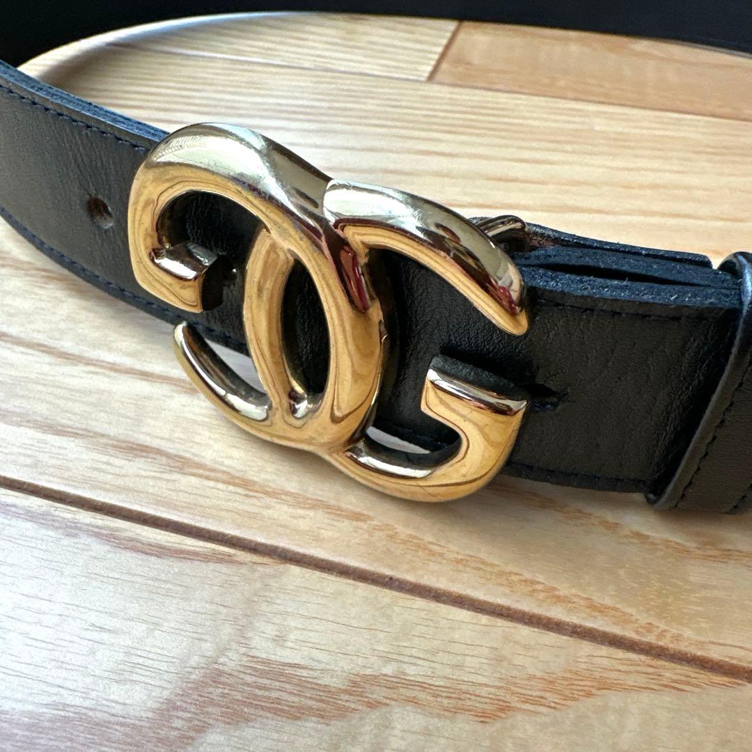 GUCCI ベルト　美品　ヴィンテージ　75 グッチ　黒　レディース　ロゴベルト
