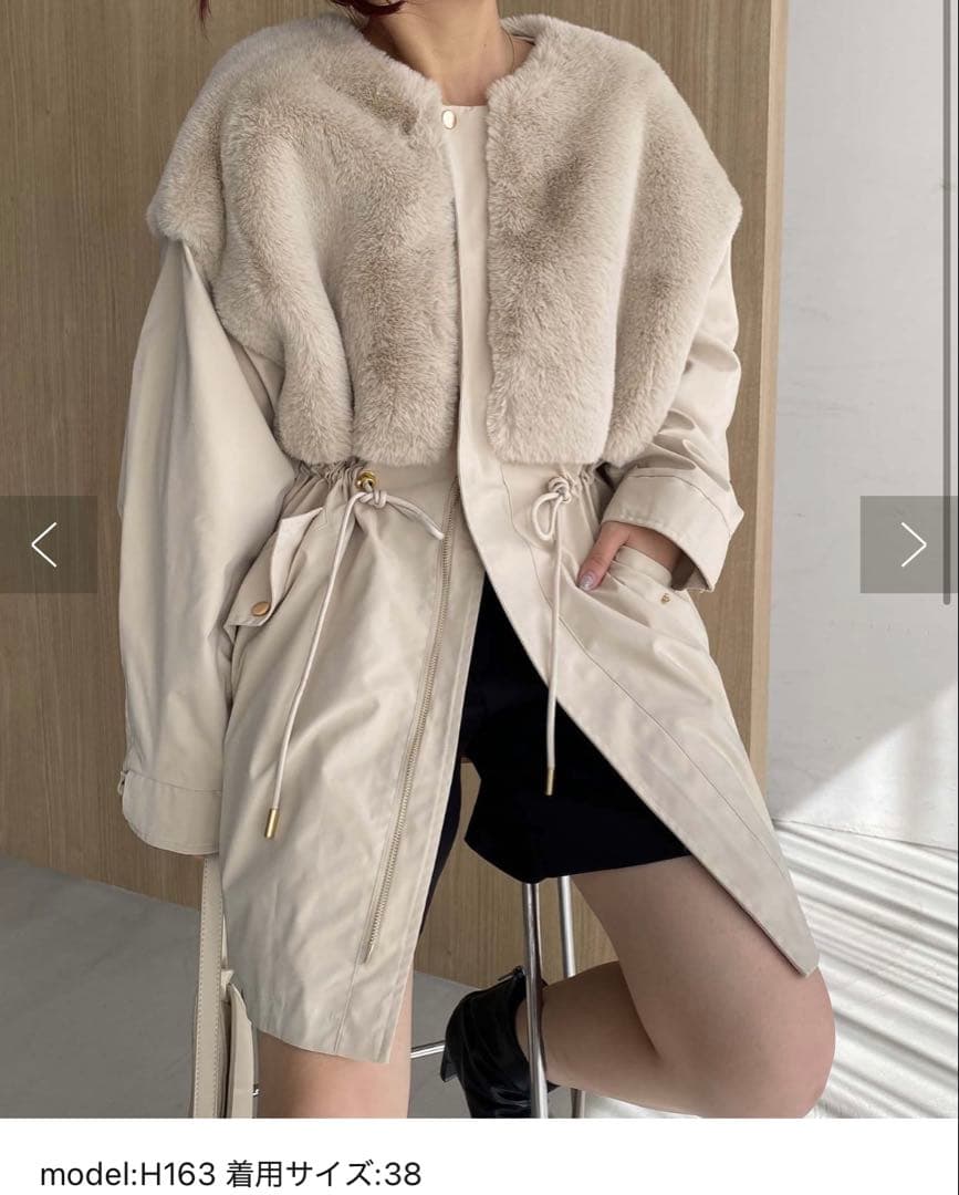 値下げ【美品】CAPRICIEUX LE'MAGE ファードッキングモッズコート