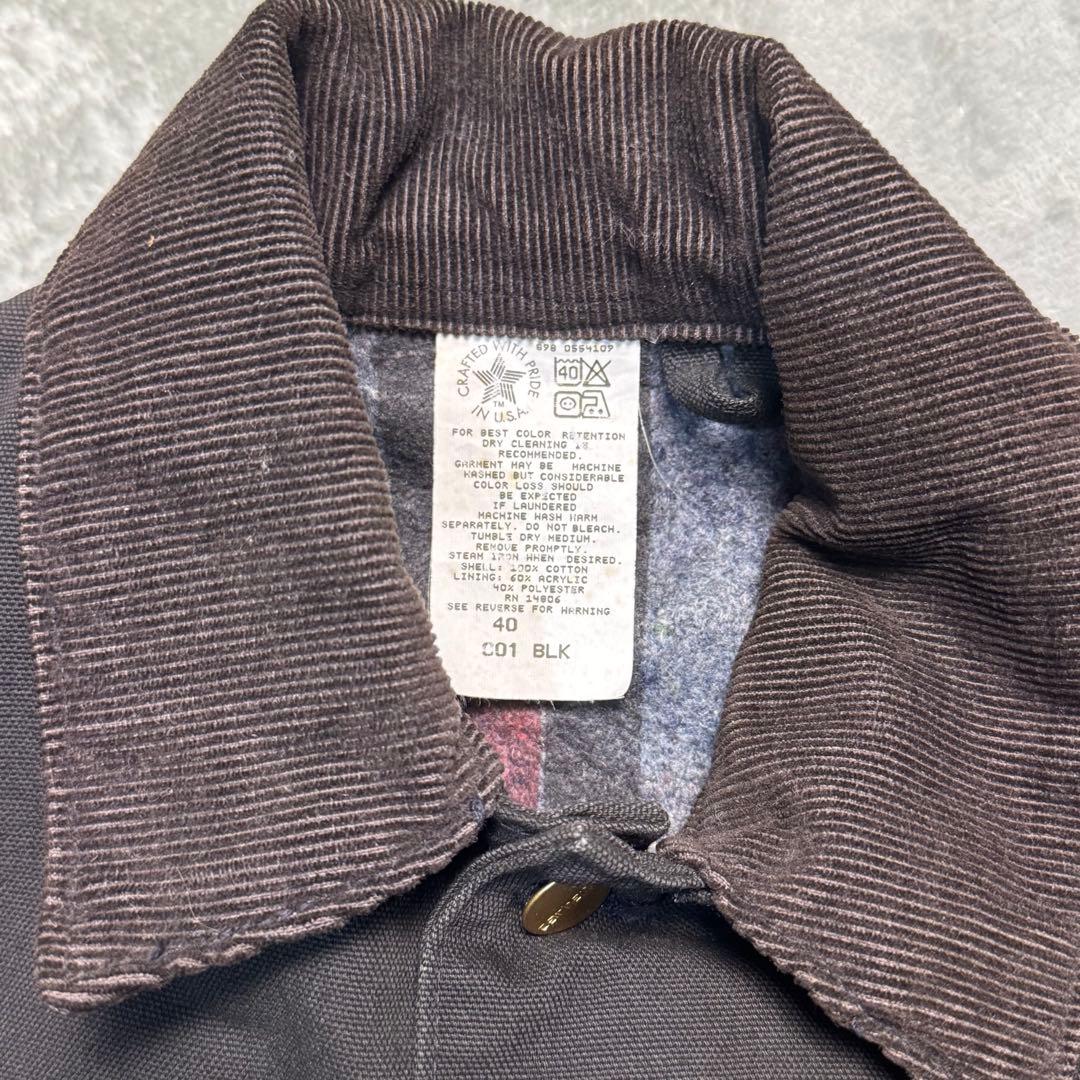 【ミント】90s USA製 carhartt ミシガンチョアコート ブラック