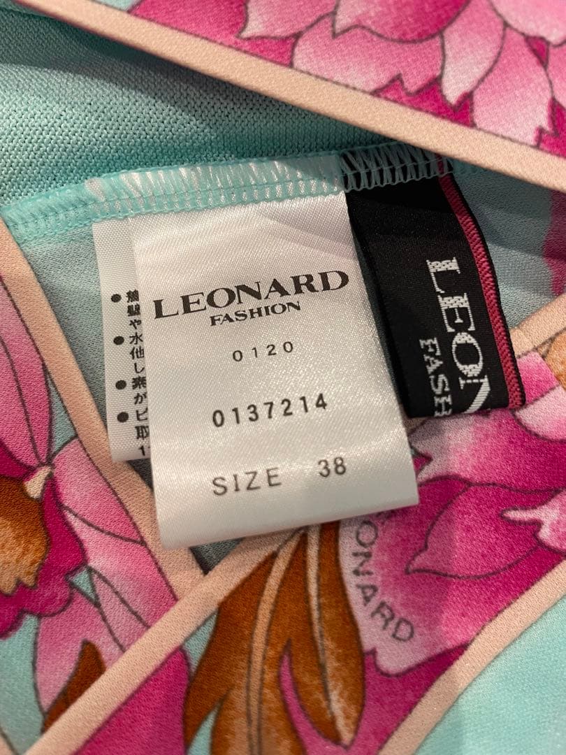 美品　LEONARD レオナール　異素材ミックス　長袖トップス　チュニック38