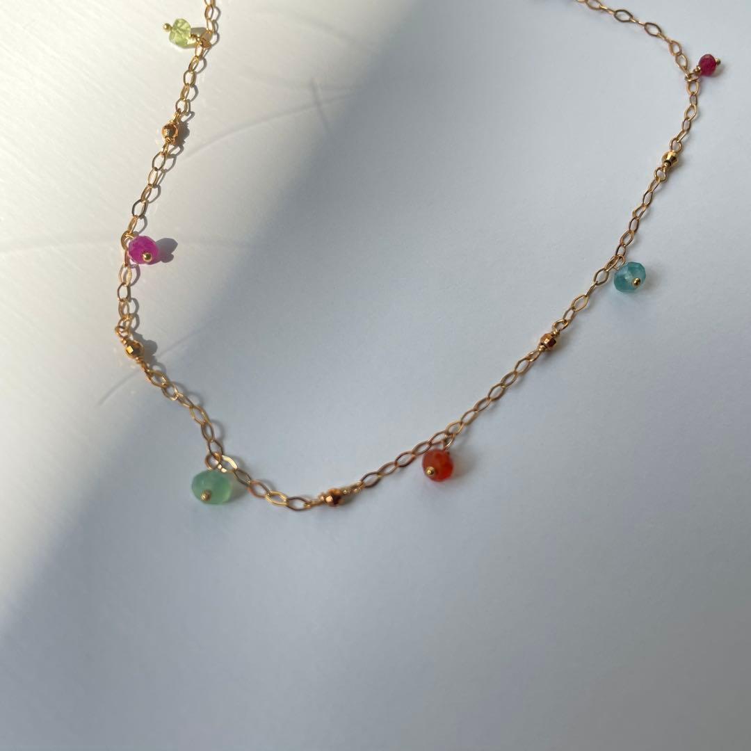 Ahkah 天然石　K18ＢｏｎＢｏｎ　アンクレット