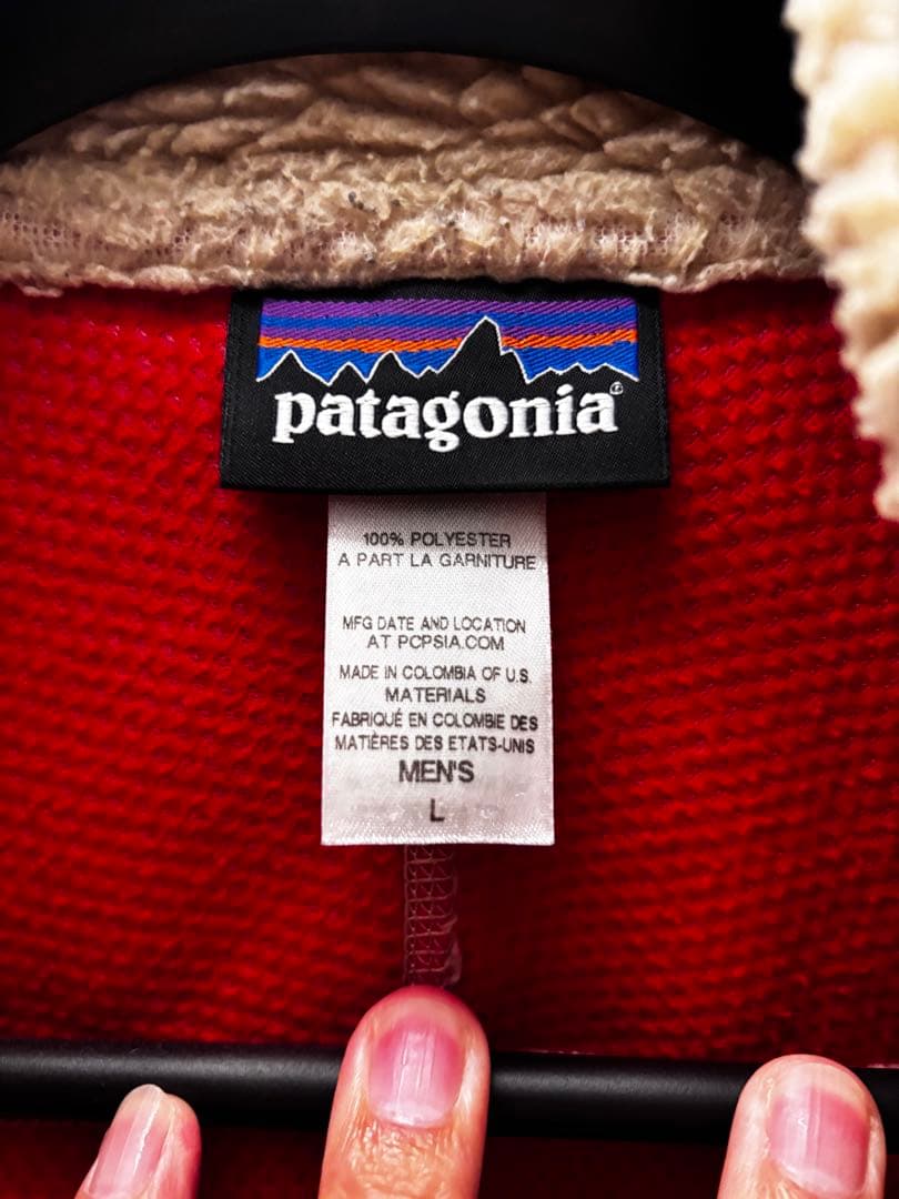 Patagonia フリースベスト ベージュ/ネイビー