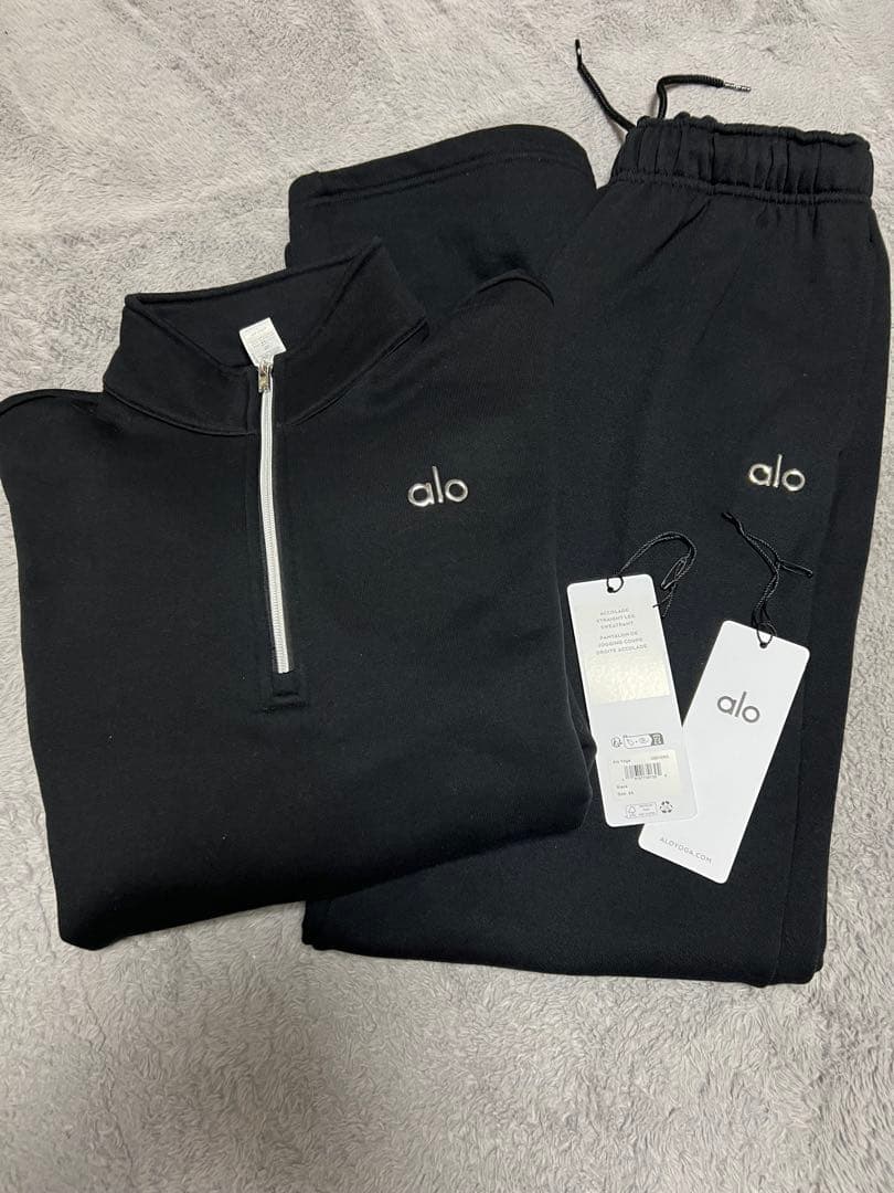 alo スウェット上下 ブラックXS ユニセックス