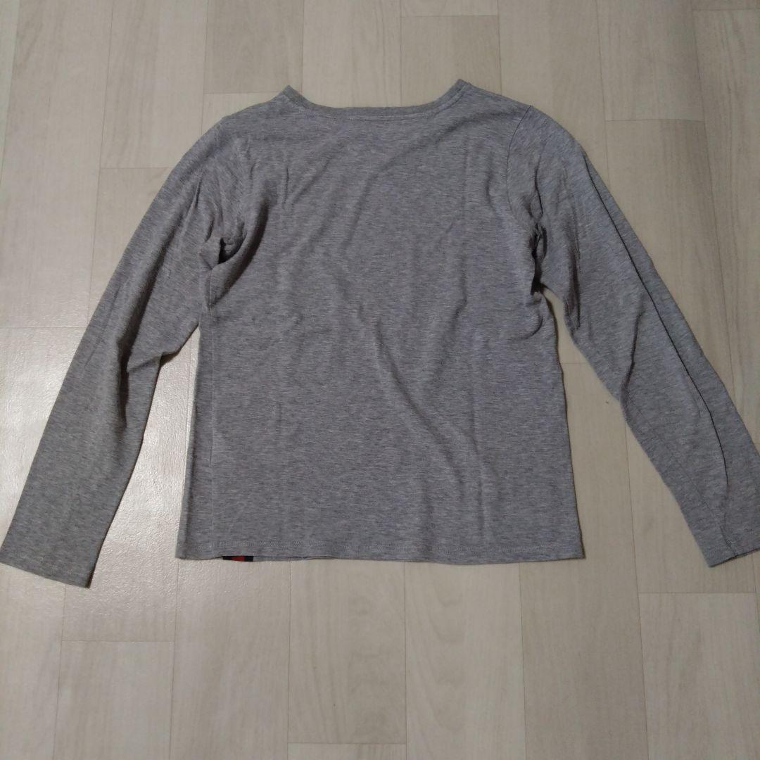 h111e 美品 Gucci グレー Vネック長袖 Tシャツ 2枚セット