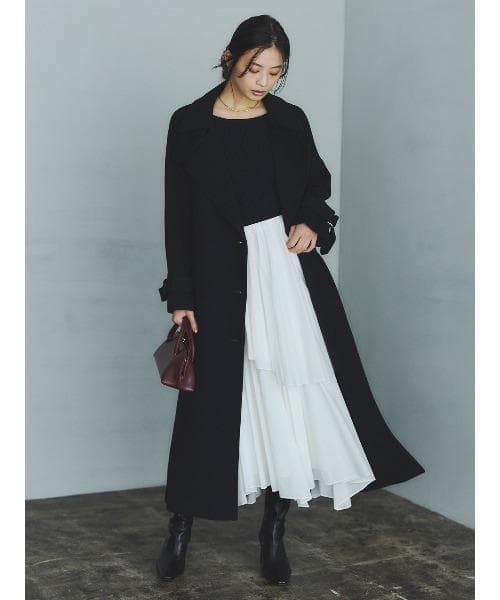 新品タグ付　anuans ボートネックイレギュラーヘムドッキングニットワンピース