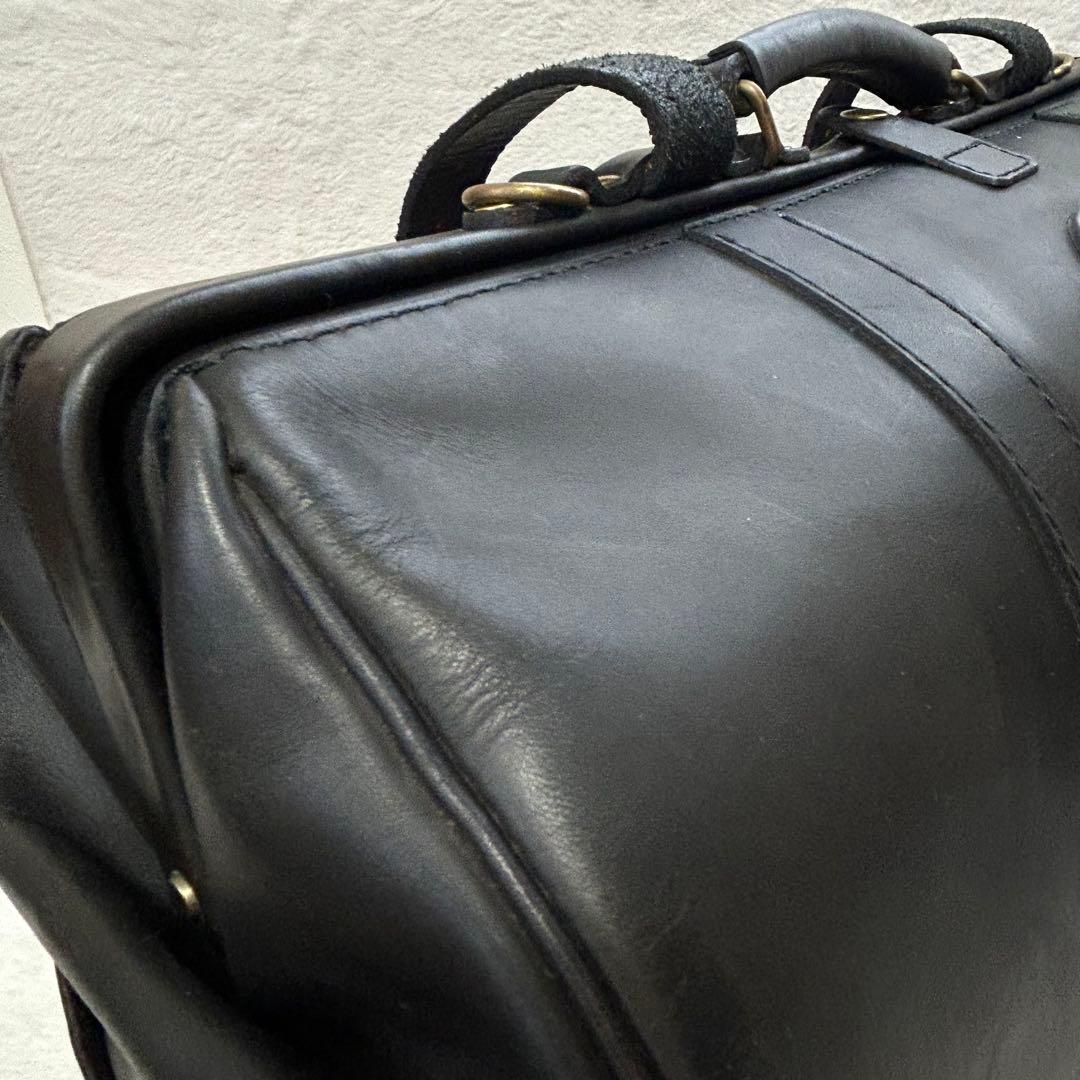 HERZ ヘルツ Lサイズ ボストンバッグ 口枠　ブラック