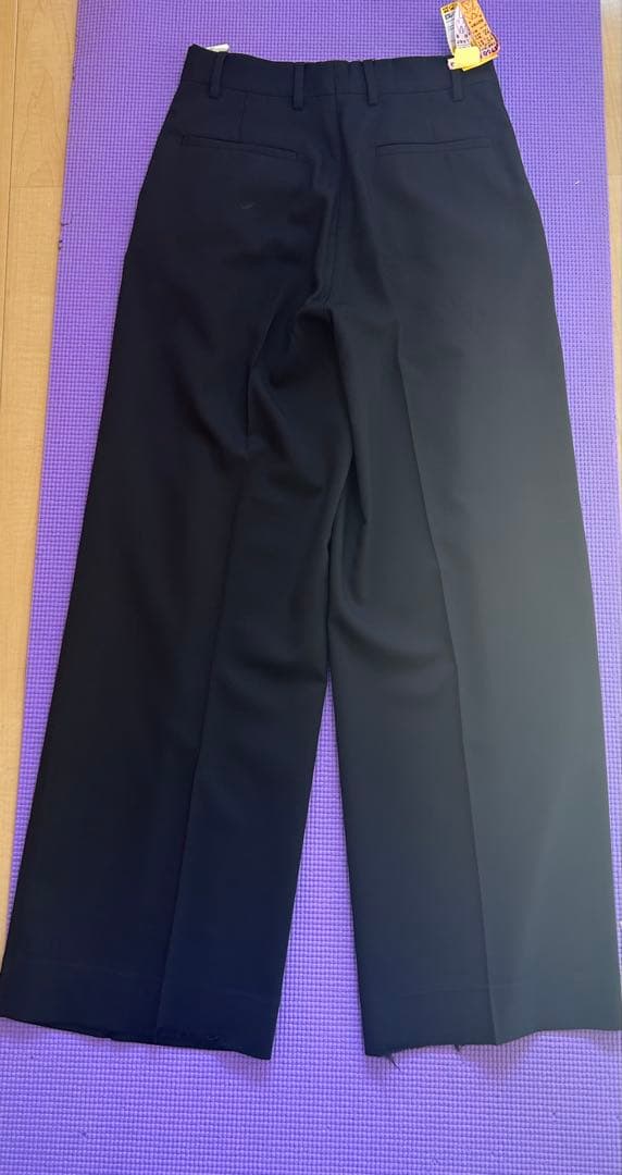 loewe wool wide straight スラックス black