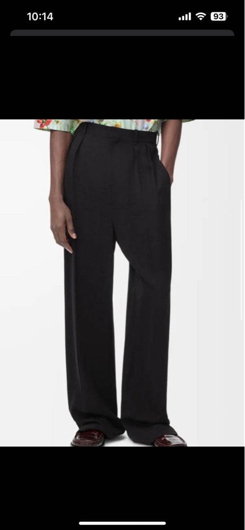 loewe wool wide straight スラックス black