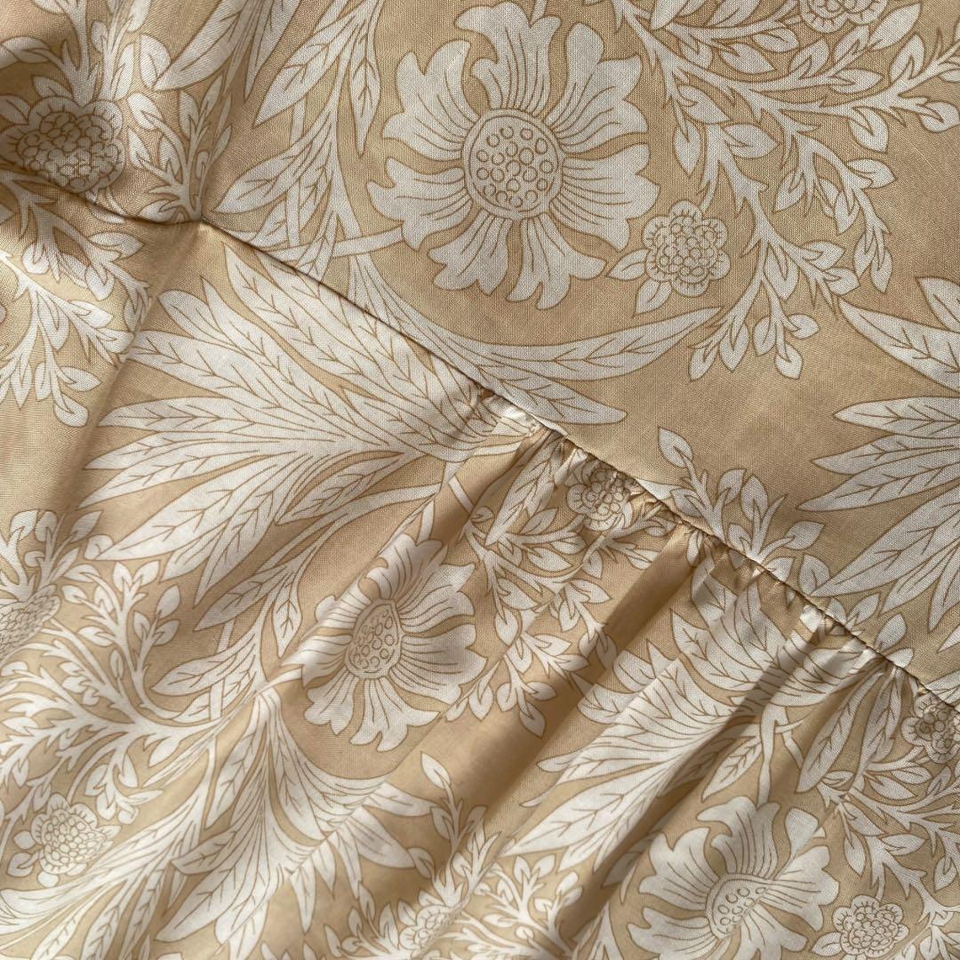 マッキントッシュロンドン　シャツワンピース　ボタニカルプリント　総柄　ベージュ