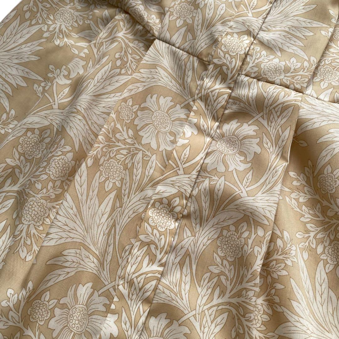 マッキントッシュロンドン　シャツワンピース　ボタニカルプリント　総柄　ベージュ