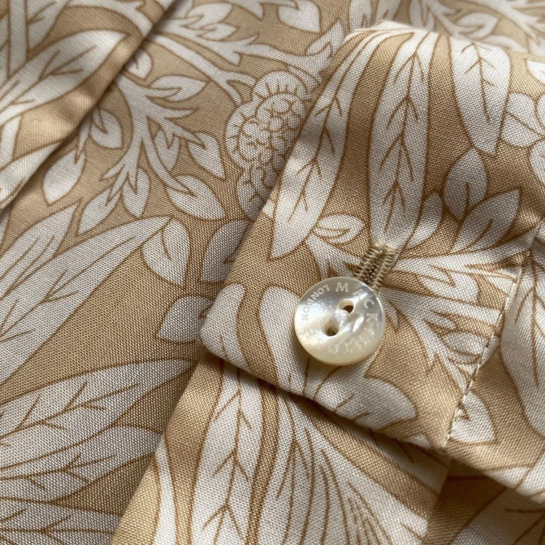 マッキントッシュロンドン　シャツワンピース　ボタニカルプリント　総柄　ベージュ