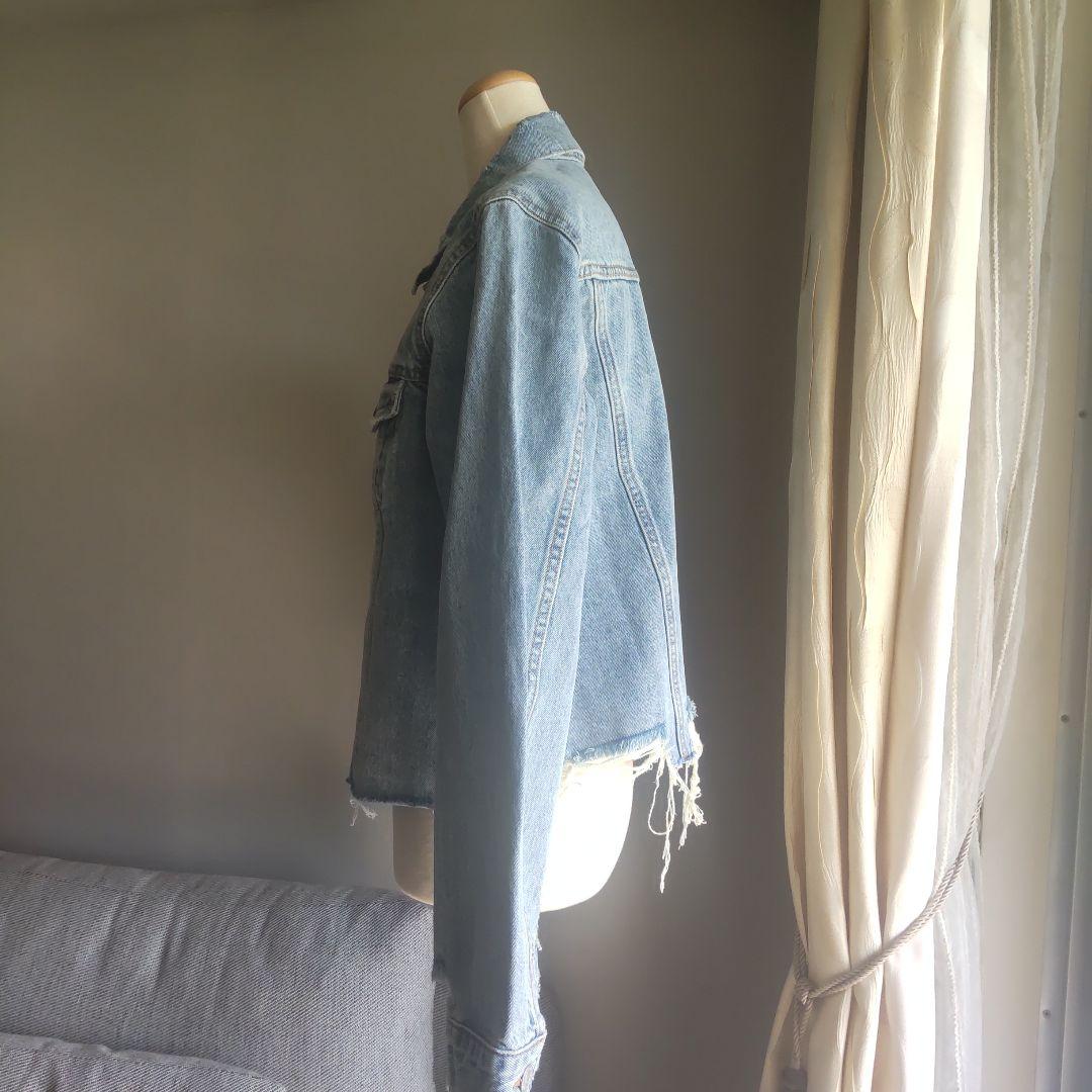 【タグ付新品】オーバーサイズ デニムジャケット ショート丈ダメージGジャン