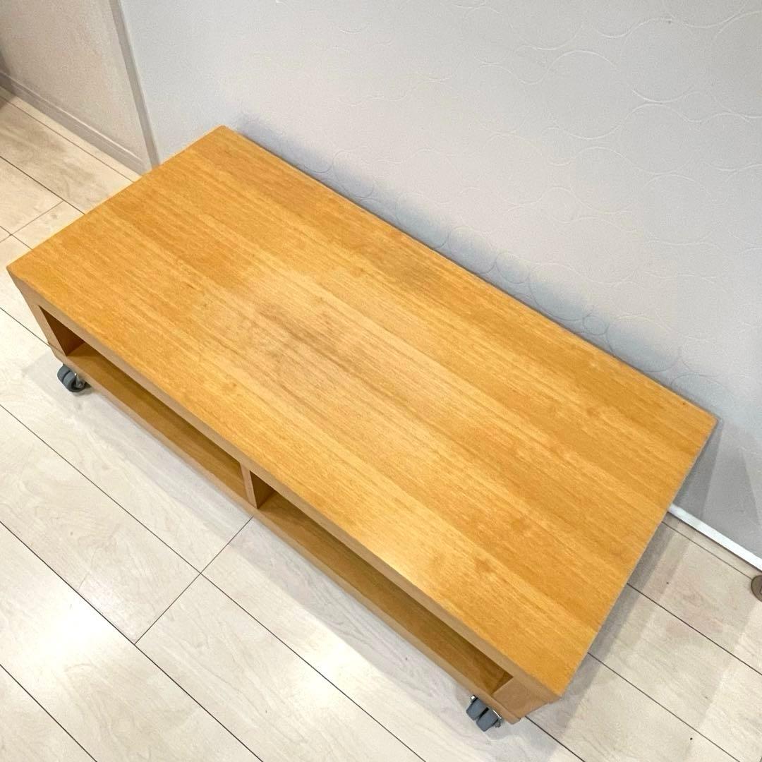 無印良品 ブナ材 収納棚 テレビボード ローボード キャスター付