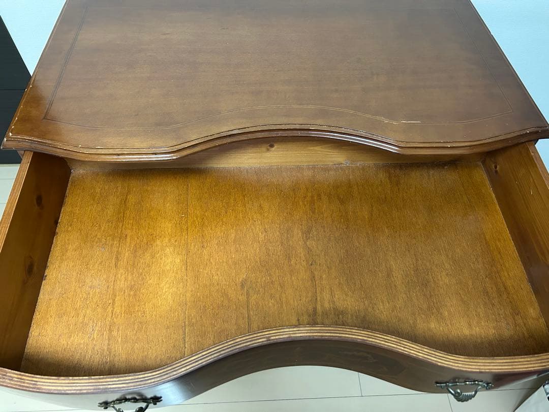 ソ*ト様 インレイ 5段 チェスト 猫脚 ドロワー 棚 アンティーク風