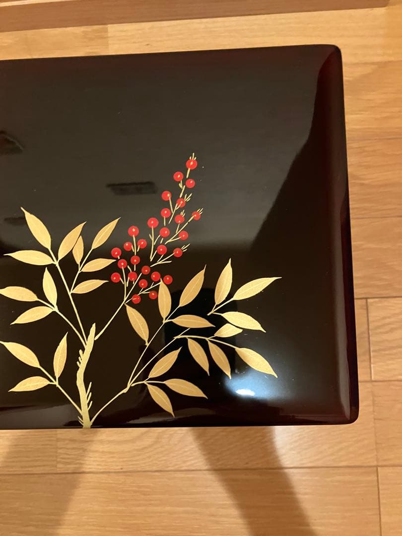 重箱　今津塗　南天　6.5寸