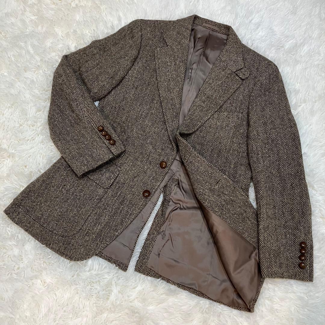 【極美品】Avon House ヘリンボーン ツイードジャケット ブラウン