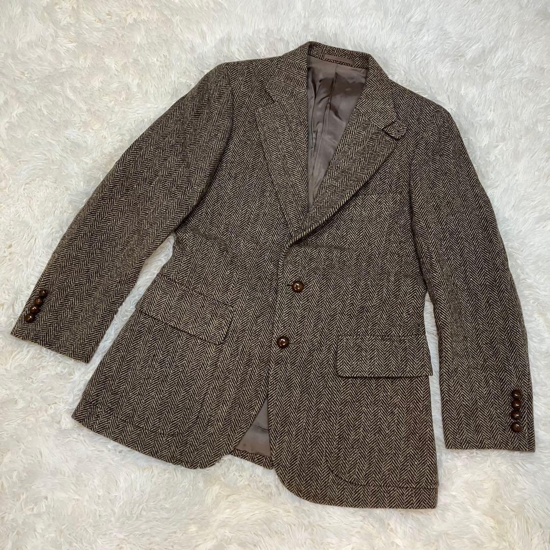【極美品】Avon House ヘリンボーン ツイードジャケット ブラウン