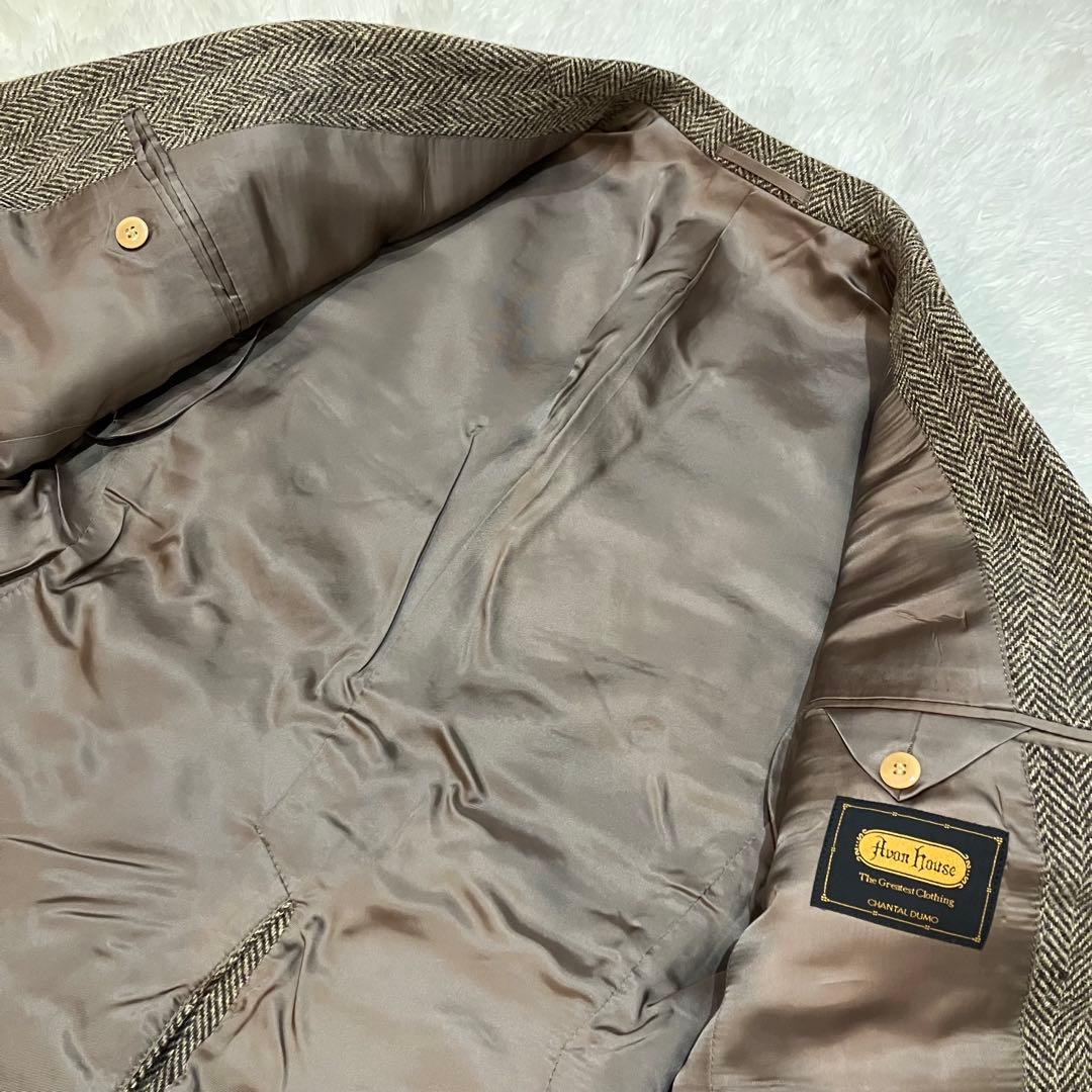 【極美品】Avon House ヘリンボーン ツイードジャケット ブラウン