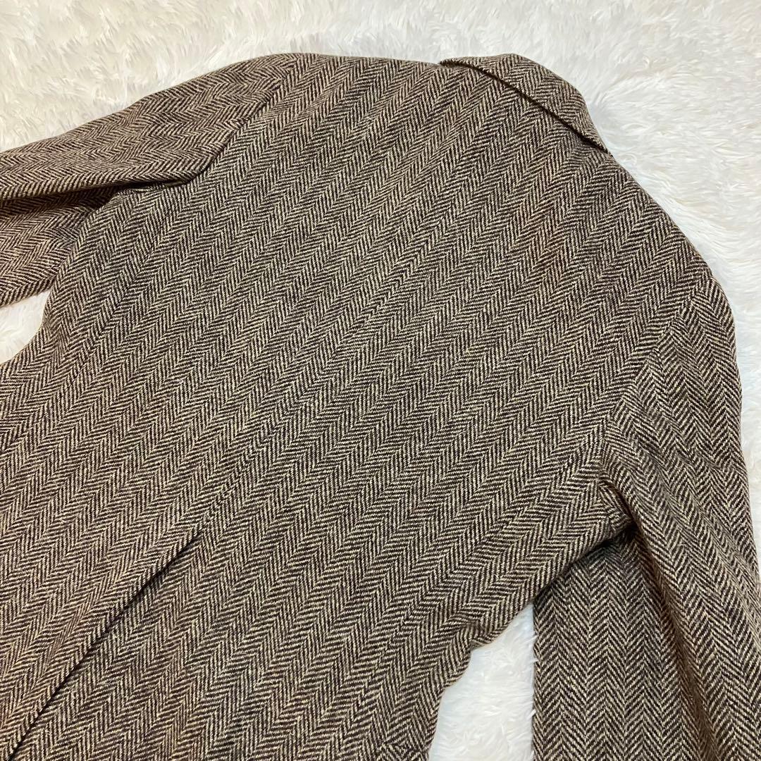 【極美品】Avon House ヘリンボーン ツイードジャケット ブラウン