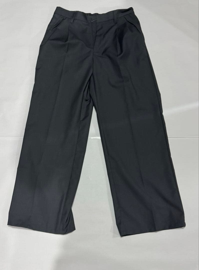 retouch 2Tuck Wide Slacks-gray- Lサイズ