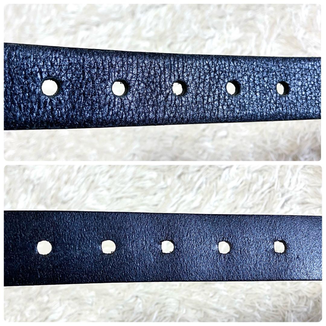 美品 ドルチェアンドガッバーナ ゴールドプレート ベルト ブラック レザー