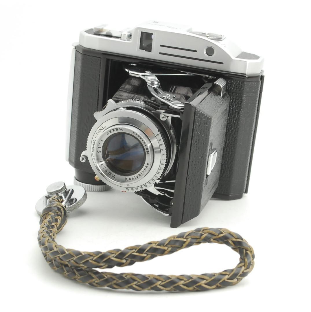 【整備品・美品】 KONICA 小西六 Pearl Ⅲ 蛇腹 中判フィルムカメラ