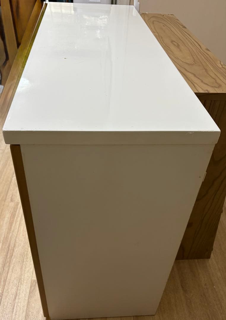 １月4日まで売り切り価格 ナチュラル食器棚 ガラス扉付き